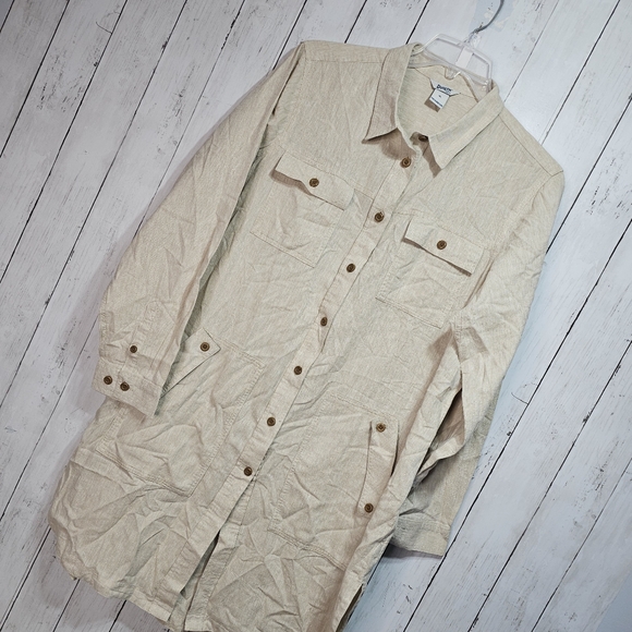 DULUTH Women's Artisan Hemp Duster Shirt Dress Organic Cotton Long Line Size XL. - Picture 5 of 15